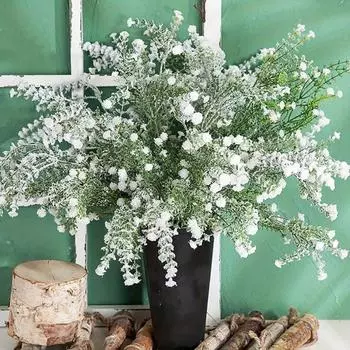 8 шт искусственные цветы искусственные цветы Babys Breath искусственные растения белые гипсофилы искусственные цветы зеленые стебли для свадебной цветочной вечеринки домашний декор 8 Pcs белый
