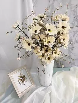 8 шт. искусственные цветы растения солнечный цветок красочные маленькие ромашки пенопластовые хризантемы для DIY домашний сад свадьба украшение гостиной красный