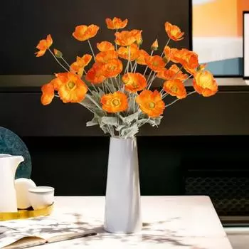 8 шт. искусственных цветов маковые растения искусственные маки цветы шелковые маки искусственные цветы оптом для украшения дома цветочная композиция свадебный букет белый