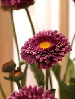 8 шт. искусственных цветов маргаритки шелковые цветы календулы искусственные хризантемы осенние цветы для домашнего офиса вечеринки свадебный декор жёлтый