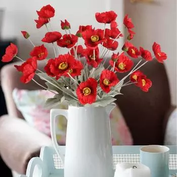 8 шт. искусственных маков, шелковые цветы мака, искусственные цветы, маковые растения, искусственные цветы оптом для украшения дома, цветочная композиция, свадебный букет белый