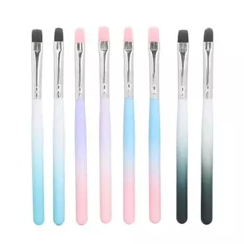 8 шт. Кисть для наращивания ногтей с УФ-гелем, круглая, квадратная, с градиентной ручкой, типсы для наращивания ногтей