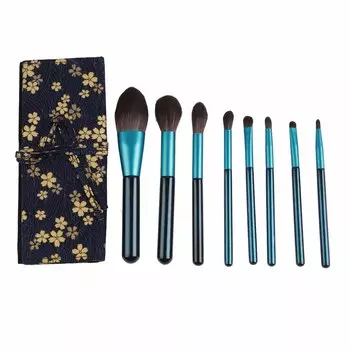 8 шт. Кисти для макияжа с деревянной ручкой, супермягкие синтетические портативные кисти для румян и теней для век