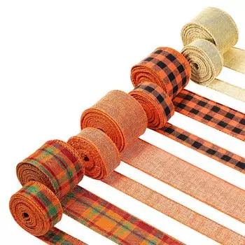 8 шт. клетчатые ленты с проволочным краем британские рождественские бумажные полоски в клетку «Буффало» для самостоятельной вышивки для упаковки подарков на вечеринку WWO66