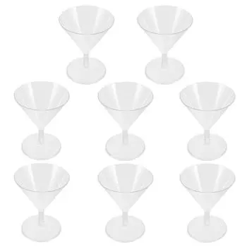 8 шт. коктейльные бокалы для мартини одноразовые бокалы для вина прозрачные стаканчики для дегустации напитков пластиковые стаканчики для питья