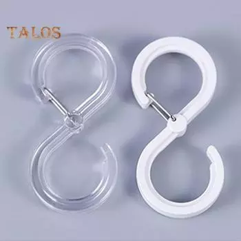 8 шт., кольца для штор, S-образная вешалка, легкие портативные крючки для занавесок для душа, кольца, принадлежности для ванной комнаты L чистый