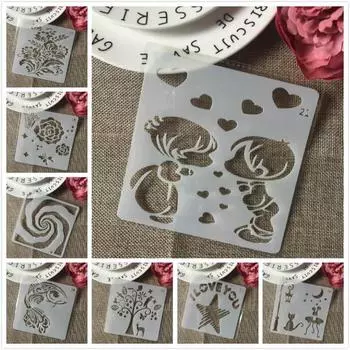 8 шт./компл. 13 см детские кошачьи цветы DIY многослойные трафареты для рисования раскраска для скрапбукинга тиснение альбом декоративная открытка шаблон