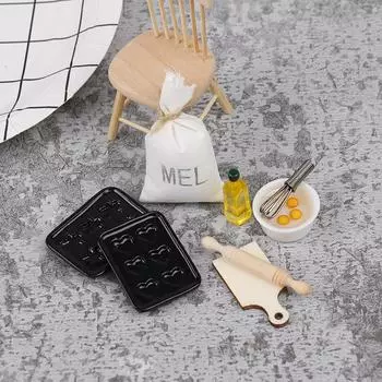 8 шт./компл. 1:12 кукольных миниатюр, кухонные инструменты для выпечки, аксессуары, игрушки one size