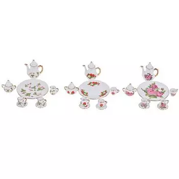 8 шт./компл. 1:12 миниатюрных столовых приборов для кукольного домика фарфоровая чайная тарелка чашка тарелка A1