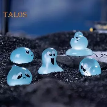 8 шт./компл. фигурка водяного духа, светящаяся мини-украшение водяного эльфа, миниатюрная мультяшная статуэтка капли воды, игрушка, микропейзаж, настольное украшение, украшение 8pcs