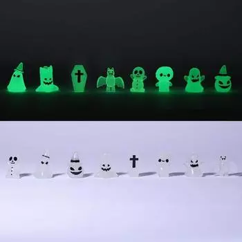 8 шт./компл. Хэллоуин фигурка светящаяся мини тыква призрак скелет мумия украшение миниатюрная статуэтка микропейзаж