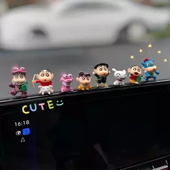8 шт./компл. карандаш Шин-тян забавная поза фигурка украшение автомобиля украшения мультяшная модель украшения автомобильные аксессуары для интерьера #467870