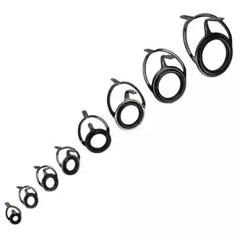 8 шт./компл., кольцо для удочки, кольцо для глаз из нержавеющей стали, керамика, стержень для ремонта здания, набор глазных колец для спиннинга, карповая удочка чёрный