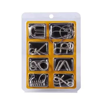 8 шт./компл. металлическая проволока IQ тест головоломка игра-головоломка для взрослых и детей игрушки