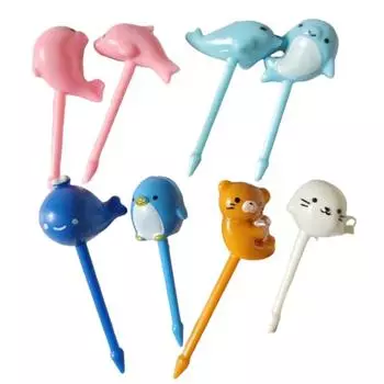 8 шт./компл. мини-дельфин фруктовая вилка детская закуска десерт бенто сэндвич обеды украшение для вечеринки