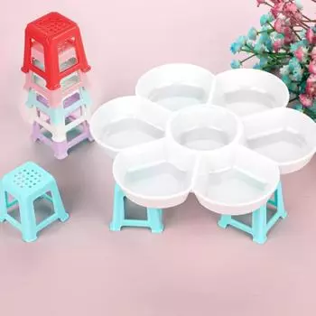 8 шт./компл. миниатюрный табурет, прочный пластиковый мини-холст, держатель для картин, крошечный 4-ногий стул, модель игрушки красный