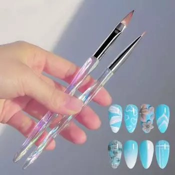 8 шт./компл., мягкая художественная кисть для рисования ногтей, цветочная щетина, градиентная Нескользящая ручка, маникюрный инструмент, профессиональный
