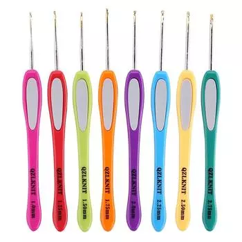 8 шт./компл. мягкие пластиковые ручки алюминиевые крючки для вязания набор спиц 1 мм-2,75 мм пряжа свитер ткачество шитье инструменты для рукоделия