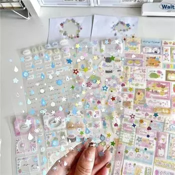 8 шт./компл. наклейки Kawaii Design для детей, корейские милые мультяшные животные, скрапбукинг, журнал, наклейка, прекрасный декор для канцелярских принадлежностей своими руками