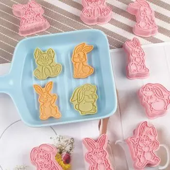8 шт./компл., не содержащие бисфенола А, нелипкие, эффективные формы для изготовления конфет в форме кролика