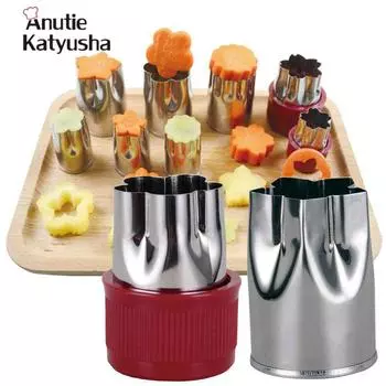 8 шт./компл. резак для фруктов и овощей из нержавеющей стали, измельчители, слайсеры, форма в форме звезды и цветка для печенья, помадки, кондитерских изделий