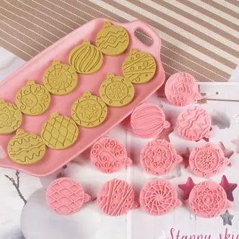 8 шт./компл., рождественские формы для печенья, формочки для печенья круглой формы, новые формы для печенья