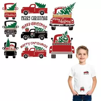 8 шт./компл., рождественские наклейки для одежды, толстовки, джинсы «сделай сам», Ropa, термопресс, аппликация, зимняя нашивка, Рождественский подарок 25x19.2cm