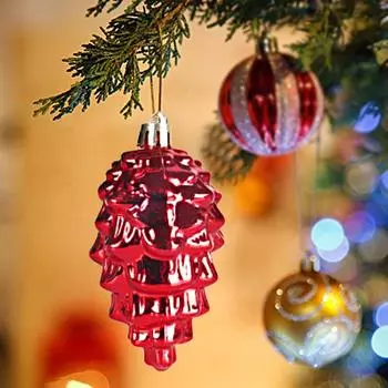 8 шт./компл. украшения, искусственные шишки, кулон, сделай сам, сосна, домашняя рождественская елка, фестиваль, вечеринка красный