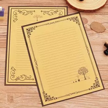 8 шт./компл., винтажный цветок, кролик, дизайн, письмо, крафт-бумага, набор офисных школьных канцелярских принадлежностей, бумага для письма