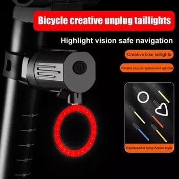 8 шт./компл. задний фонарь для велосипеда с 7 съемными ламповыми планками Type-C перезаряжаемый задний фонарь для шоссейного горного велосипеда для ночной езды на велосипеде с предупреждением о безопасности Sets