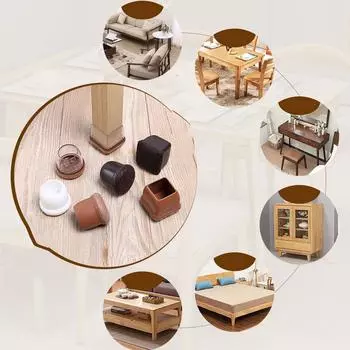 8 шт./компл., защита для ног, мебель, резиновая подставка для ног стула, чехлы для ног, протекторы для пола (14-19)mm-round коричневый