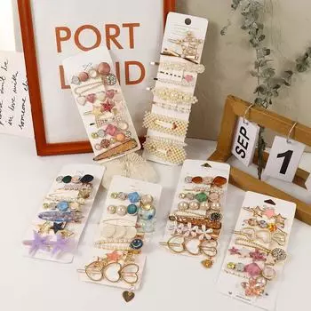 8 шт./компл. жемчужные женские заколки из ацетата для волос, аксессуары для волос, набор заколок для волос 06