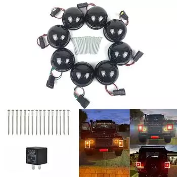 8 шт./комплект, дым для Land Rover 90/110 83-90 Defender 90-16, светодиодный комплект обновления, замена переднего и заднего индикатора, задний стоп-сигнал