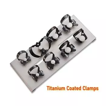 8 шт./комплект с титановым покрытием, черные стоматологические резиновые зажимы для коффердама, эндодонтические реставрационные барьерные зажимы с держателем или без него 8 pcs black
