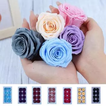 8 шт., консервированная роза, красота, не выцветающая, реалистичная вечная цветочная композиция, подарок для украшения дома, вечеринки