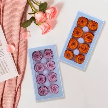 8 шт., консервированная роза, красота, не выцветающая, реалистичная вечная цветочная композиция, подарок для украшения дома, вечеринки