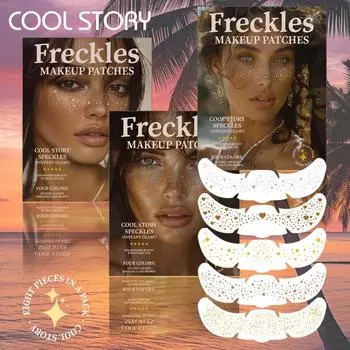 8 шт./кор. наклейка-татуировка в виде поддельных веснушек для лица, пластырь для макияжа с веснушками, водостойкие долговечные одноразовые наклейки-татуировки с натуральными веснушками