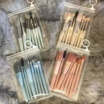 8 шт. Косметика Основа Румяна Пудра Тени Кисть для растушевки макияжа Мягкие пушистые кисти для макияжа Инструменты для макияжа Кисти для макияжа синий