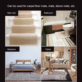 8 шт., коврик для захвата, коврик для ковра, фиксированные наклейки, нескользящий моющийся водонепроницаемый полосатый коврик для дома 135&25&2mm чёрный