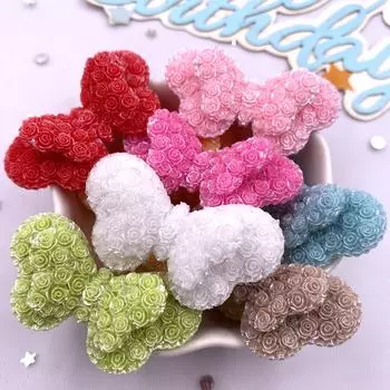 8 шт. красочная смоляная мультяшная роза двухслойная фигурка бабочки плоский камень свадебный декор скрапбукинг аксессуары товары для рукоделия 19X36mm