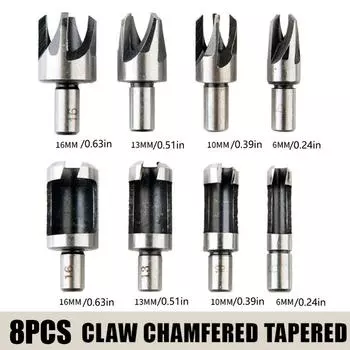 8 шт. круглой ручки, ствол/коготь, тип дерева, пробка, открывалка для отверстий в дереве, инструмент для удаления сверла, набор режущих инструментов &Round handle