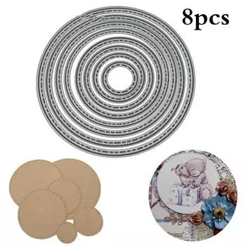 8 шт. Круглый круг металлический трафарет для штампов для DIY Скрапбукинг фотоальбом декоративное тиснение T