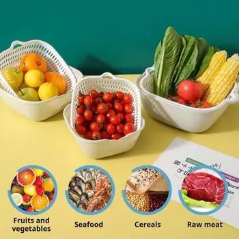 8 шт. кухонная сливная чаша, полая, быстрый дренаж с маленькими ушками, сливная корзина, сито для мытья фруктового салата, сито для хранения овощей синий