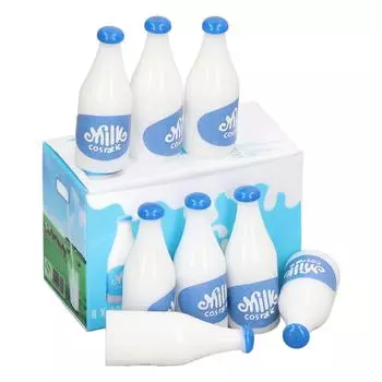 8 шт. Кукольный домик Молочная бутылка Пластик Яркие детали Миниатюрный набор бутылок для 1:12 1: 6 Кукольный домик Синий синий