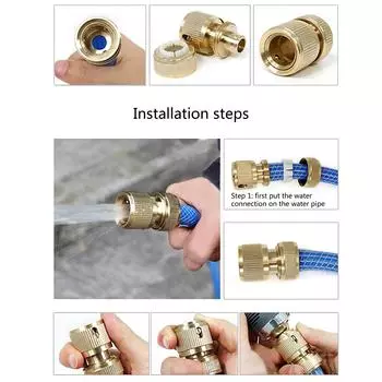 8 шт. латунных соединителей для садового шланга, адаптеры для кранов 1/2 дюйма и 3/4 дюйма, быстрые соединители для садового шланга, латунные фитинги для шланга
