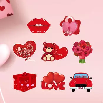 8 шт. Леденцы на палочке ко Дню святого Валентина Бумажные открытки Подарки на вечеринку, Декоративная упаковка для декора