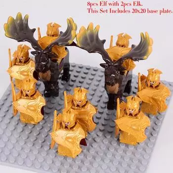 8 шт./лот, эльфы, солдаты, орки, армейские фигурки, LOTR, доспехи, воин, лучник, средневековые рыцари, строительные блоки, кирпичи, игрушки, подарки