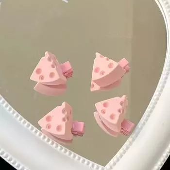 8 шт./лот Маленькие заколки для волос в виде сыра для девочек Розовые Желтые Милые заколки Заколки-автоматы для женщин Модные аксессуары