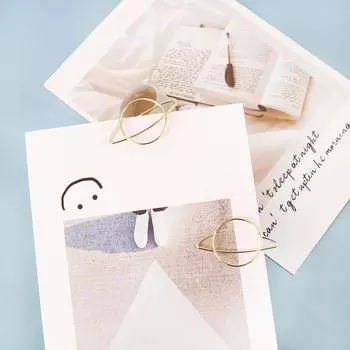 8 шт./лот милые металлические скрепки для бумаг звезда мультфильм зажим Kawaii планета закладка зажимы для заметок канцелярские принадлежности H0517 золотой