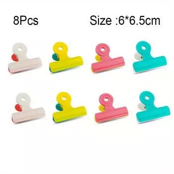 8 шт./лот, многофункциональные зажимы для чипсов для пакетов, зажимы для свежих продуктов, зажимы для фотофайлов, воздухонепроницаемая ручка разных цветов для кухонного уплотнения 8pcs